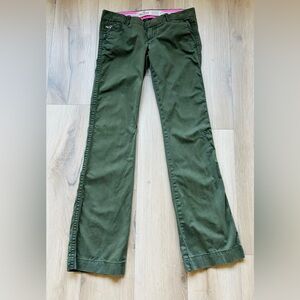 Hollister women’s olive green, low rise, bootcut pant, size 1